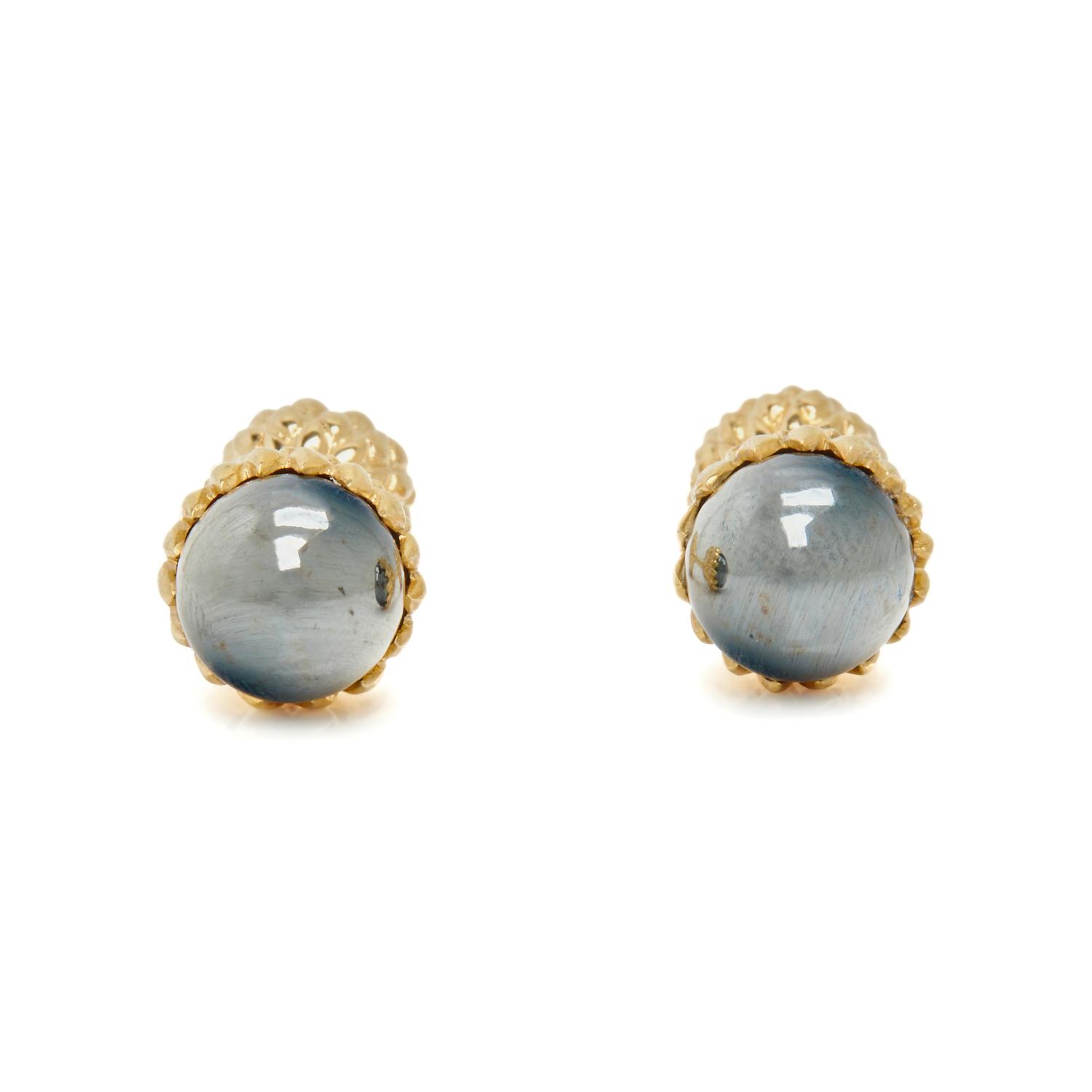 TIFFANY & CO., SCHLUMBERGER, YELLOW GOLD AND HEMATITE 'ACORN' CUFFLINKS