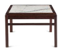 A Chinese Marble-Inset Hardwood Low Table