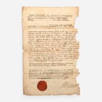 [Declaration of Independence] [Virginia] Jefferson, Thomas Partially-Printed Document, signed