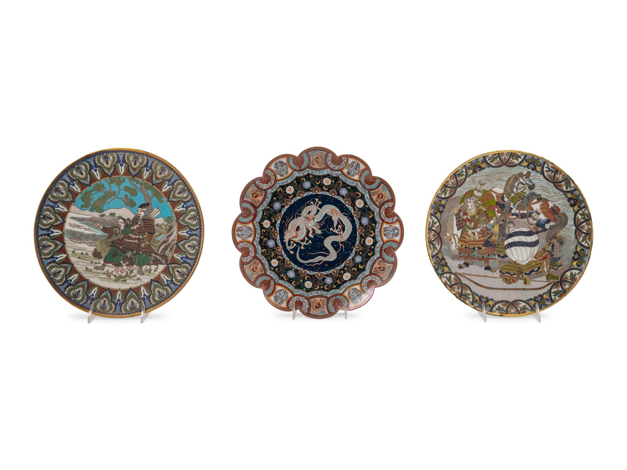 13 Japanese Cloisonné Plates