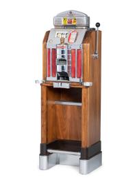 A Jennings 25 Cent Sweepstake Chief Slot Machine Console