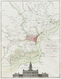LOTTER, Matthias Albrecht (1741-1810). Plan of the City and Environs of Philadelphia . Augsburg: Lotter, 1777.