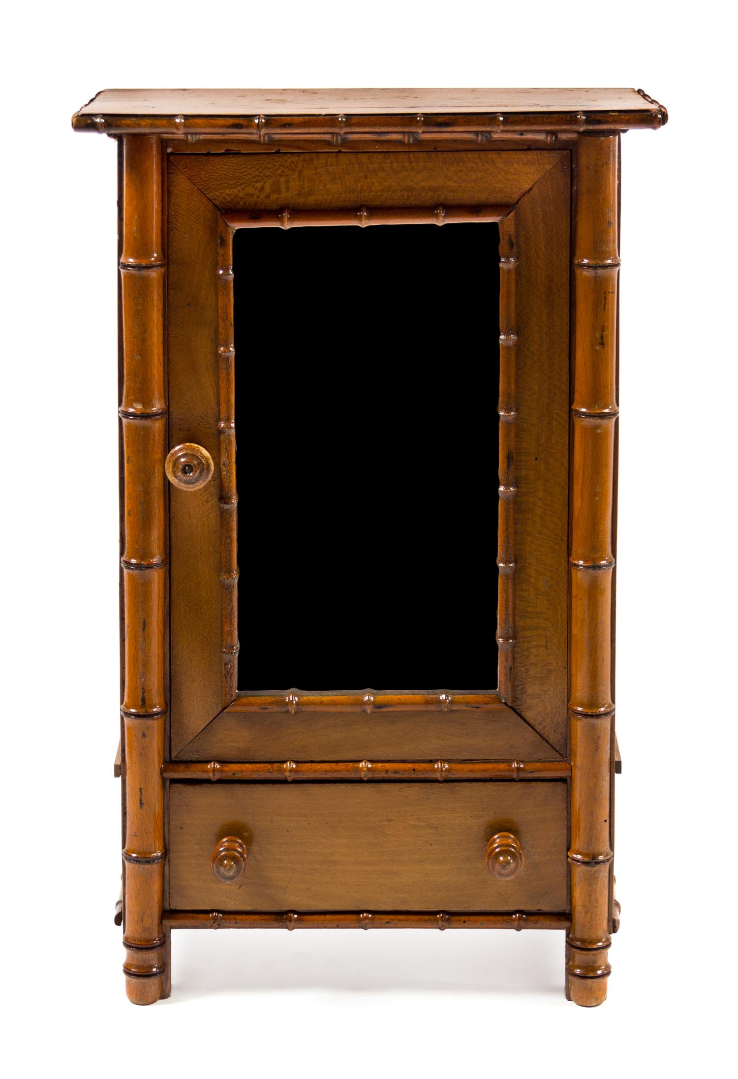 A Victorian Bamboo Cabinet Height 19 1/2 inches.