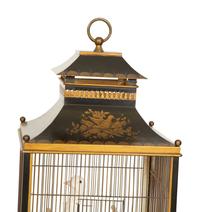 A Pair of Regency Style Tole Birdcages on Stands