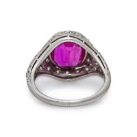 UNHEATED BURMESE RUBY AND DIAMOND RING