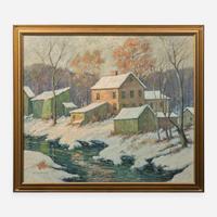 Albert Van Nesse Greene (American, 1887-1971) Snow Scene with Creek