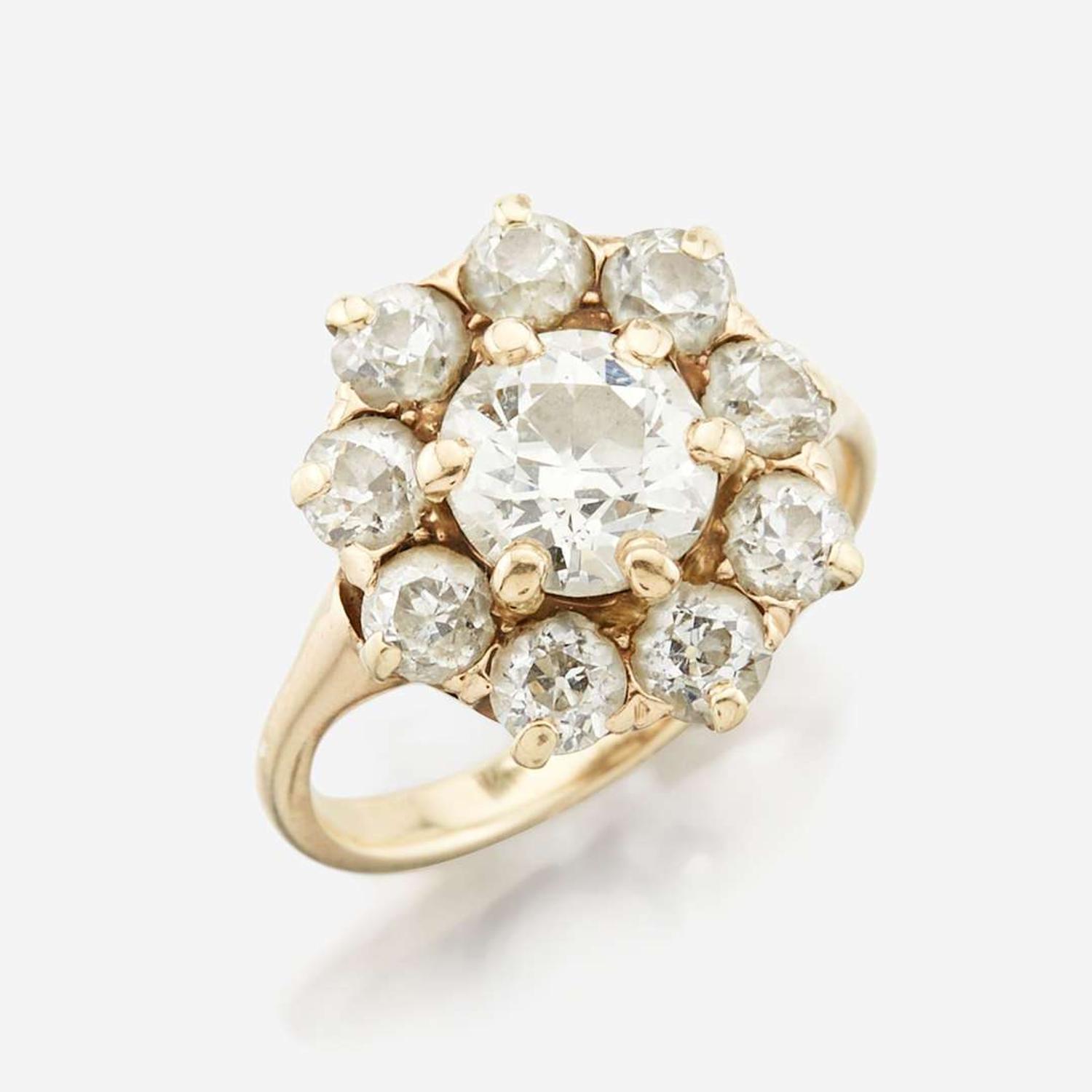 A diamond and gold ring