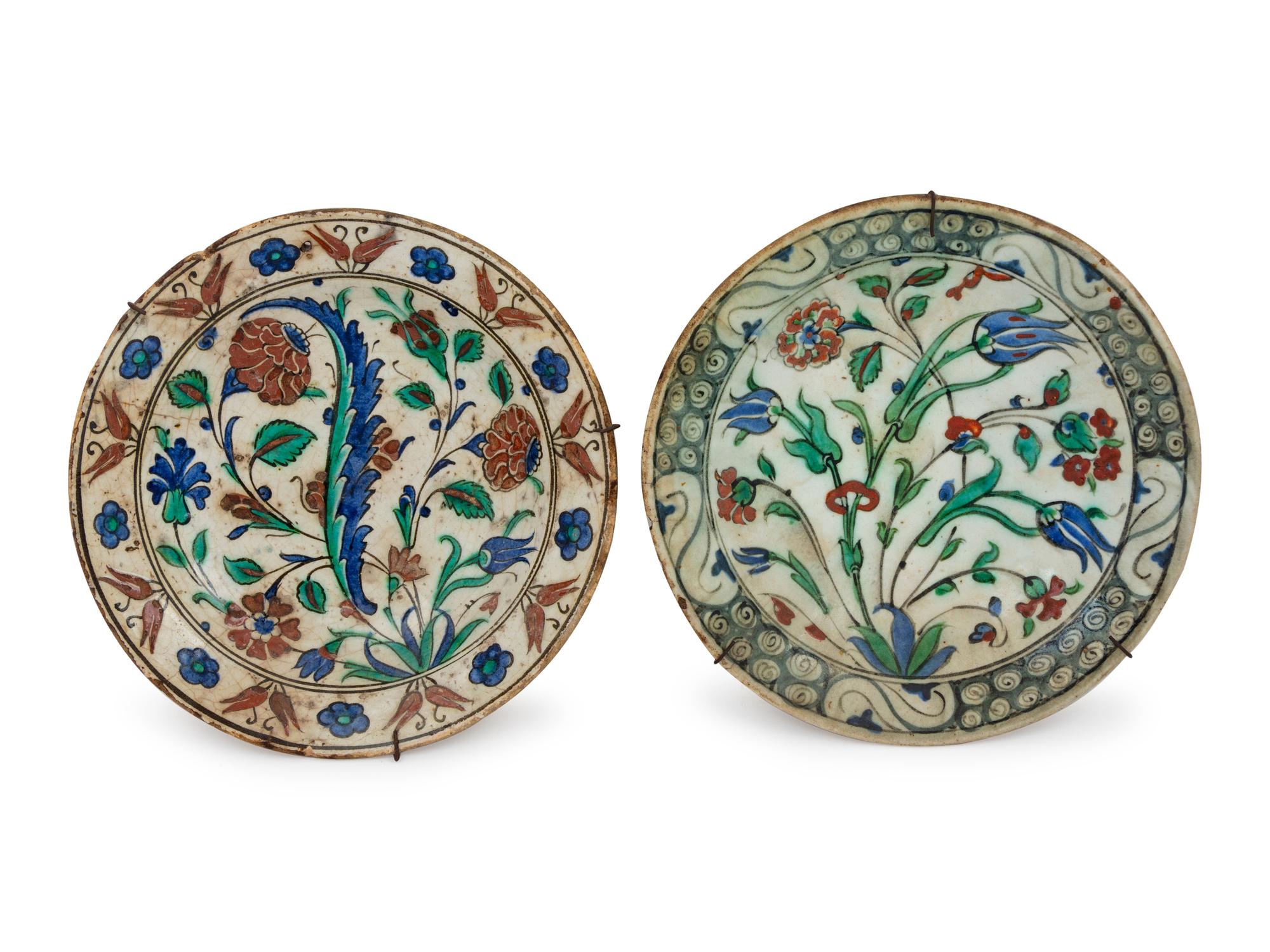 Two Iznik Pottery Chargers