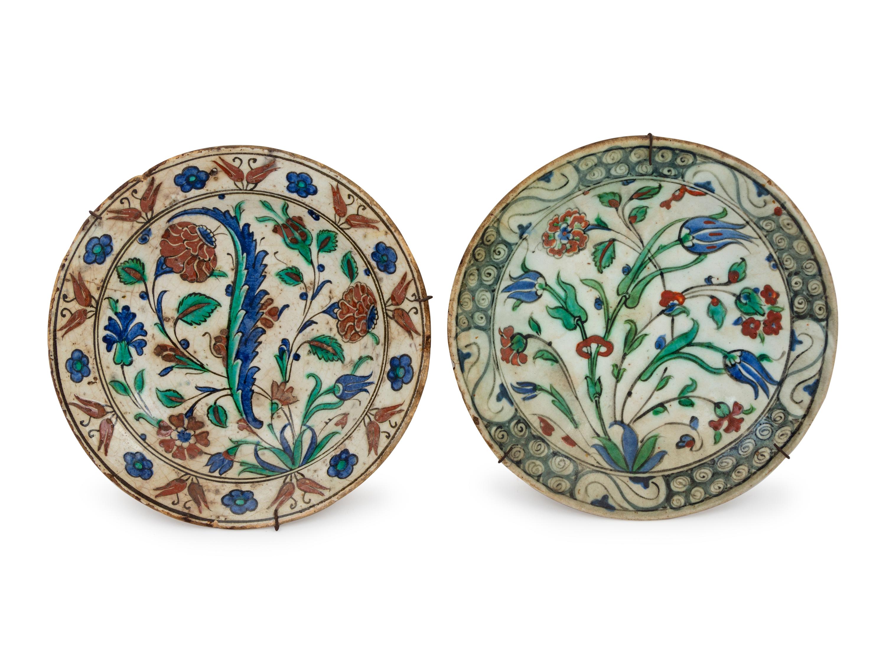 Two Iznik Pottery Chargers