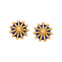 TIFFANY & CO., SCHLUMBERGER, YELLOW GOLD AND BLUE ENAMEL EARRINGS