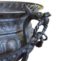 A Hammered Copper and Iron Planter 21" W x 21" D x 39" H — Italy, 20th Century