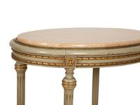 A Louis XVI Style Painted and Parcel Gilt Marble Top Oval Table — Early 20th Century
