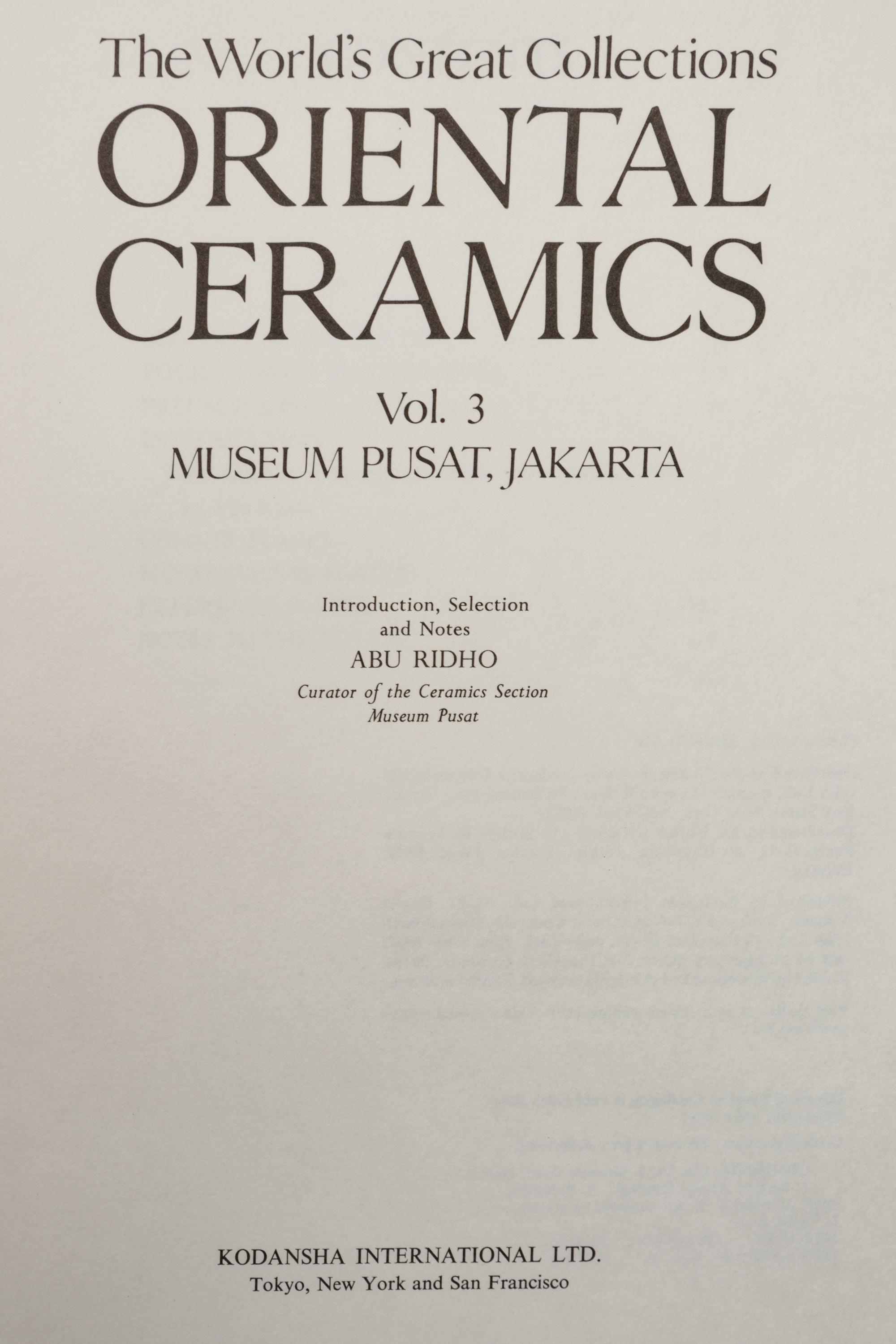 [COLLECTIONS–CERAMICS] Oriental Ceramics: The World's Great Collections. Tokyo: Kodansha International, 1980-82.