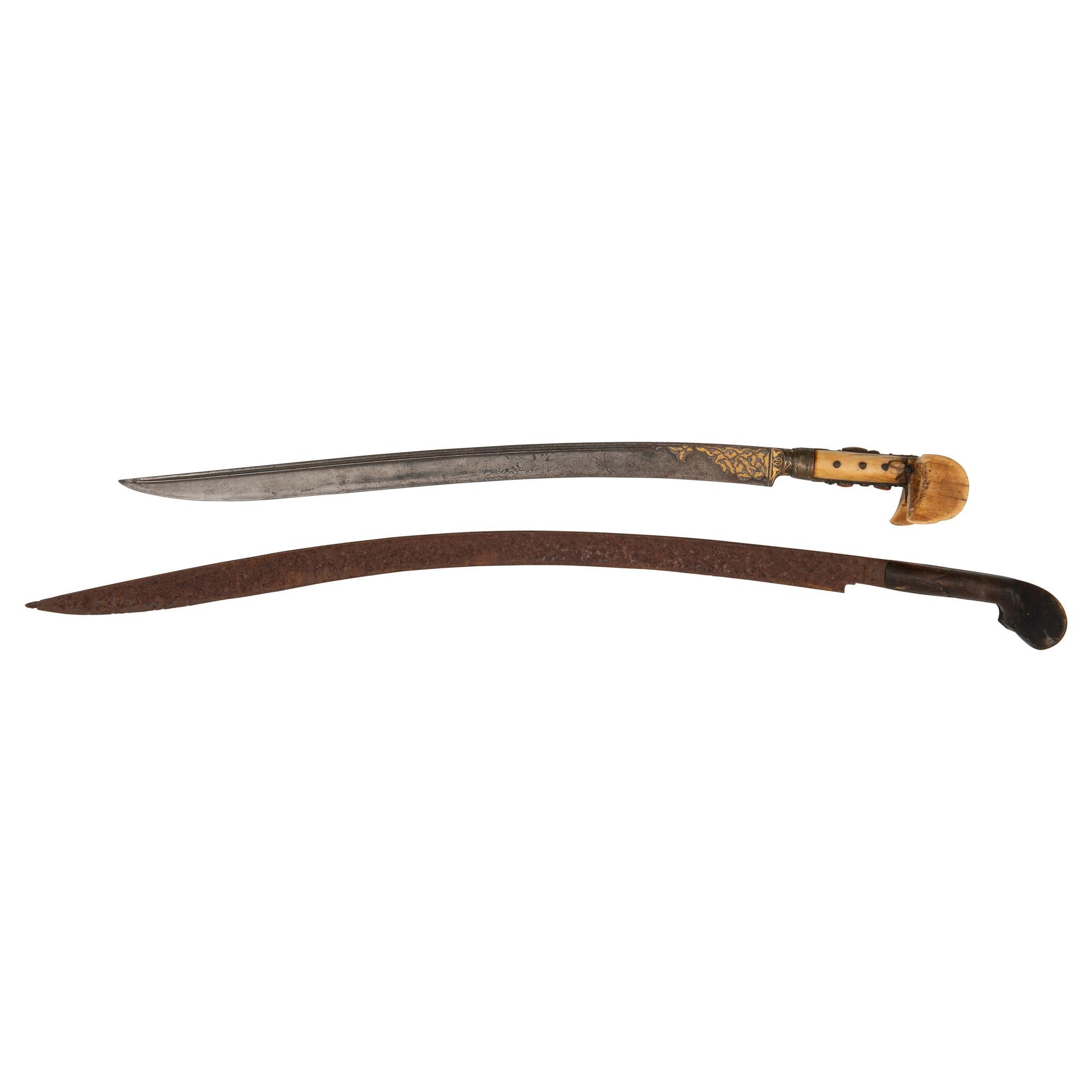 Lot of 2 Ottoman Yatagan Swords
