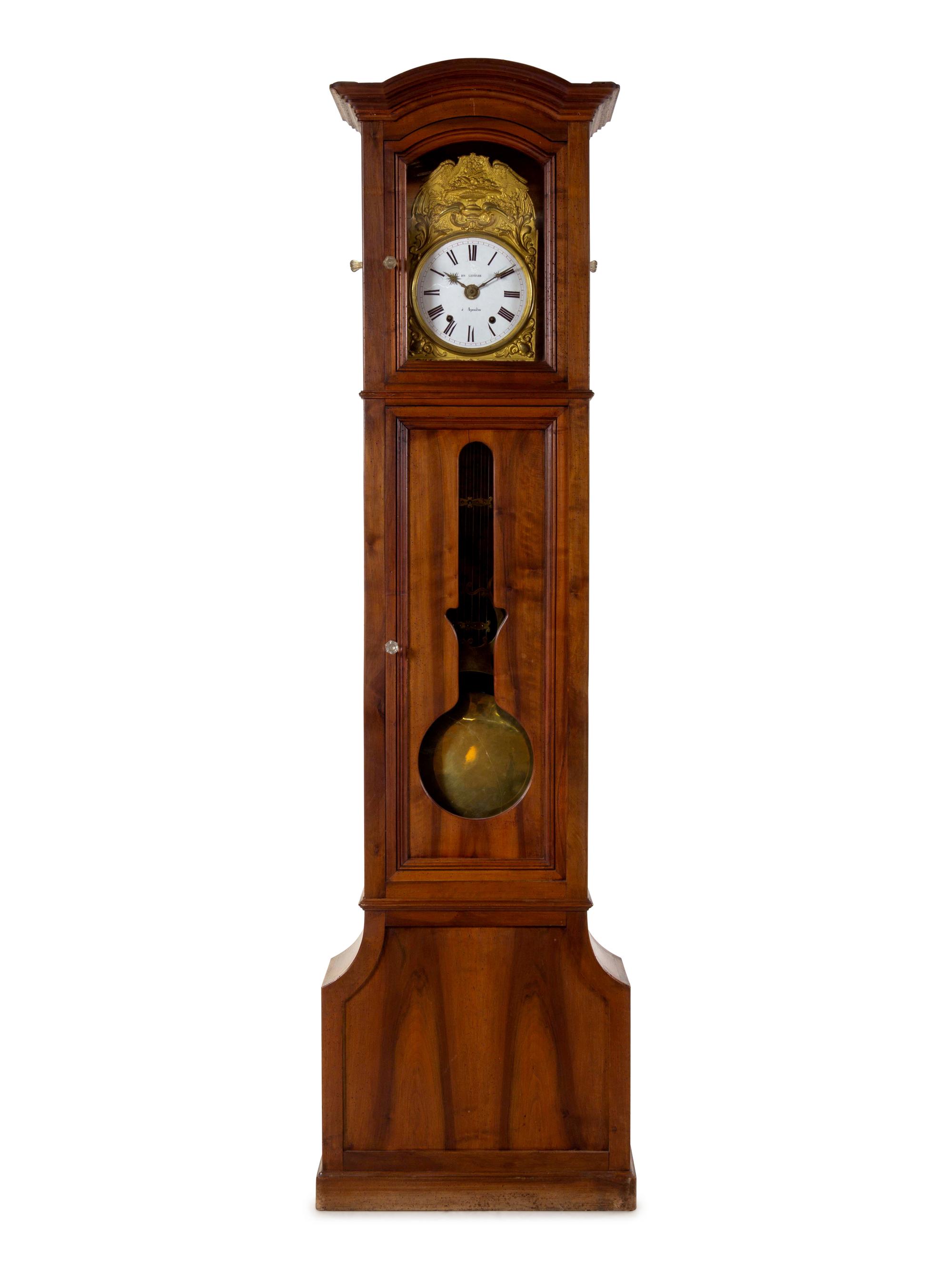 A French Provincial Walnut Tall Case Clock