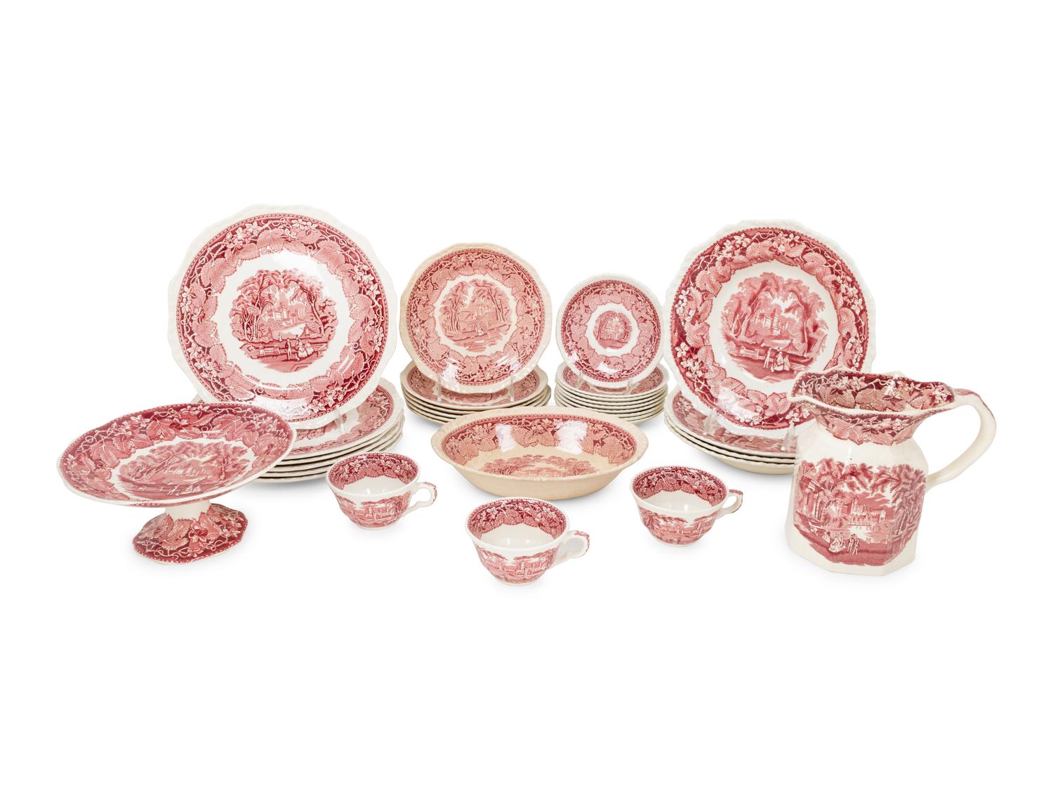 A Mason's Ironstone Vista Pattern Dinnerware Service