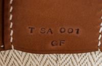 An Hermes Ecru Canvas and Fawn Barenia Calfskin Caleche-Express Medium Tote, 15.3" 14.1" 7.8".