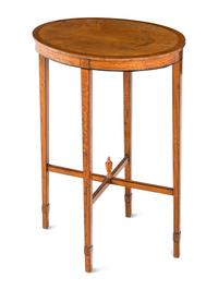 A George III Ebony-Inlaid Satinwood Side Table