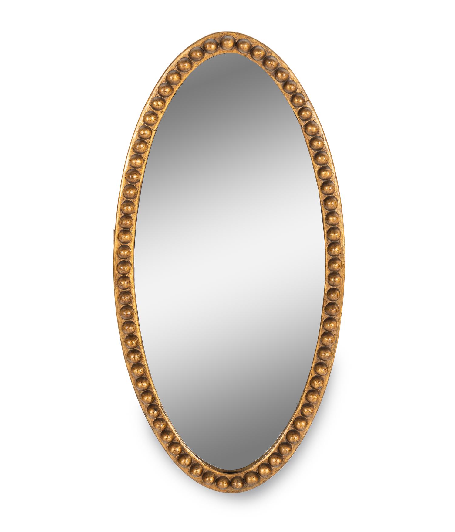 A French Gold-Painted Oval Mirror