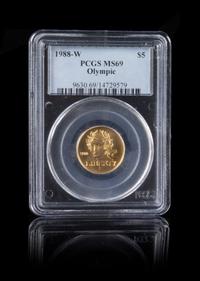 A United States 1988-W Olympic Games Commemorative $5 Gold Coin