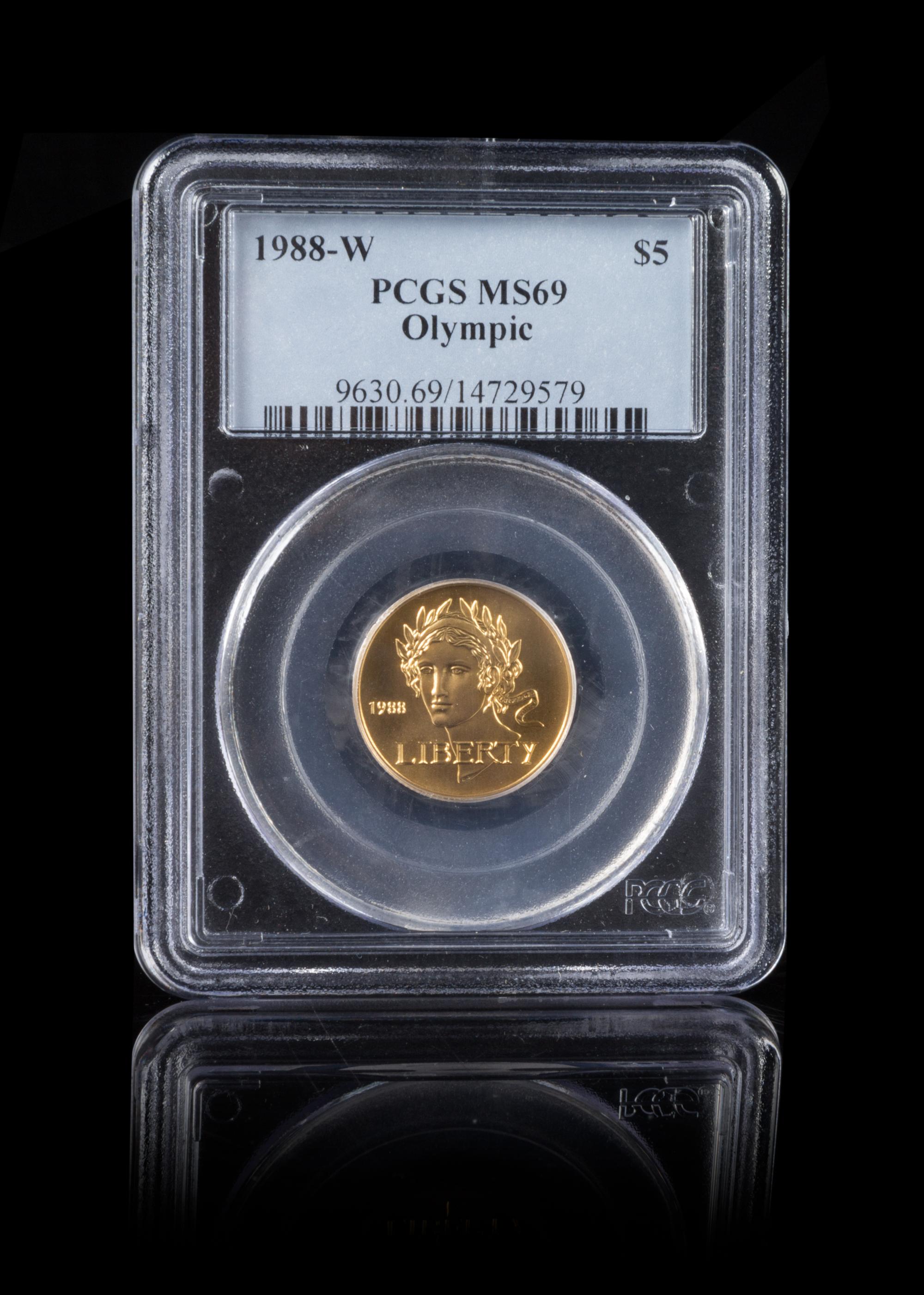 A United States 1988-W Olympic Games Commemorative $5 Gold Coin