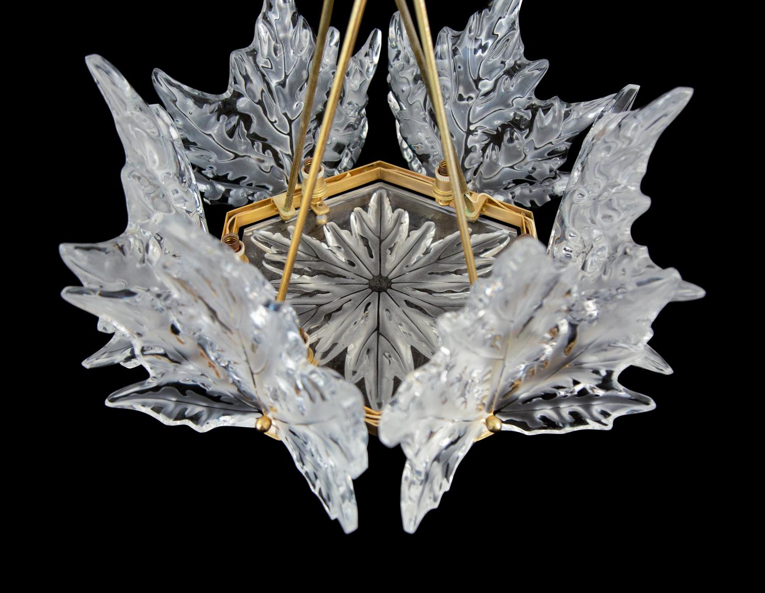 A Lalique Champs Elysées Six-Light Chandelier