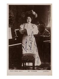 [20TH-CENTURY OPERA SINGERS]. A group of 6 signed photographic postcards or cabinet photographs of opera singers from the 1900s, comprising images of: