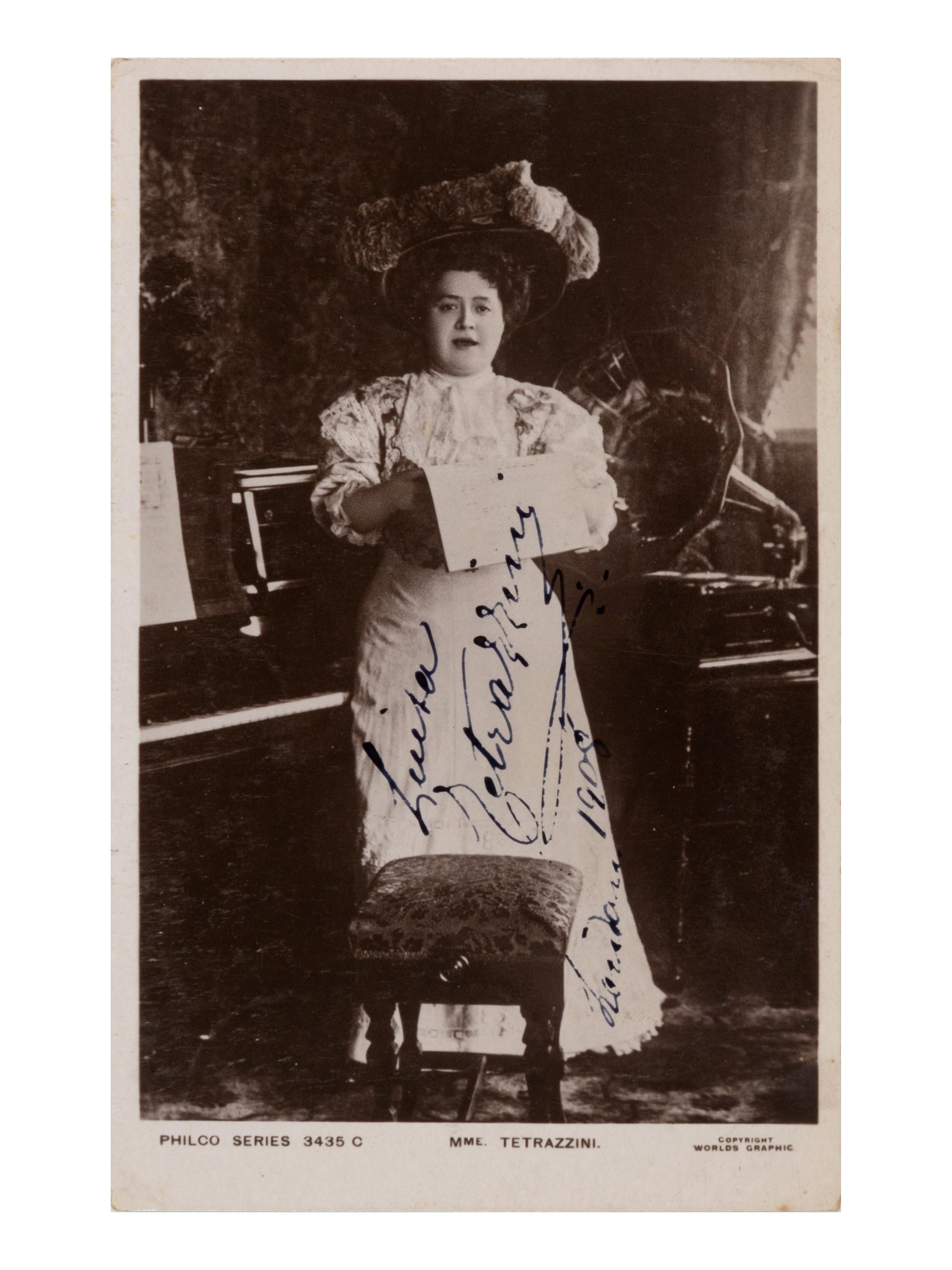 [20TH-CENTURY OPERA SINGERS]. A group of 6 signed photographic postcards or cabinet photographs of opera singers from the 1900s, comprising images of: