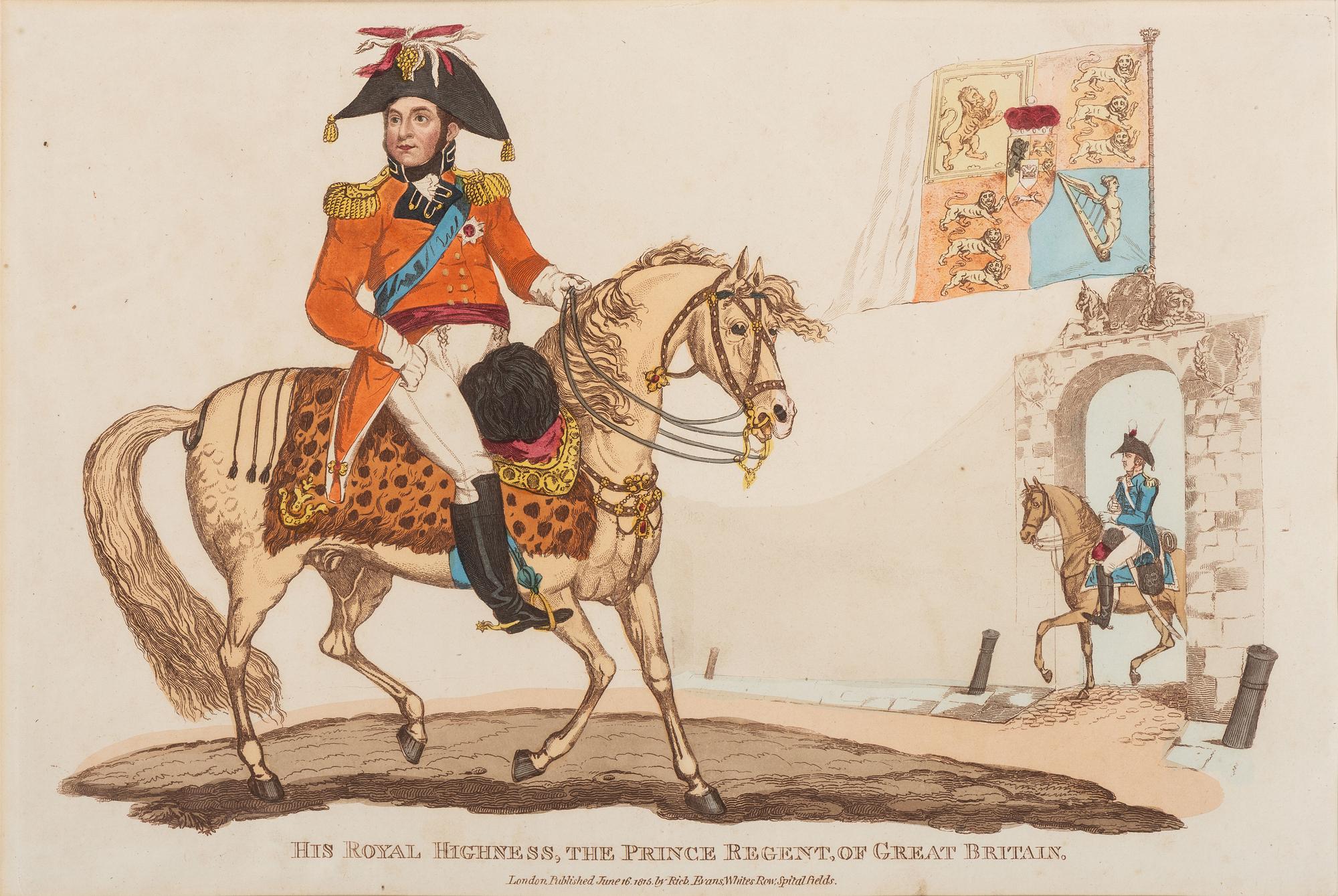 Six Hand-Colored Engravings of Napoleonic Wars Commanders