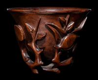 A Carved Huanghuali 'Peaches' Libation Cup