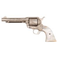 **Engraved 2nd Generation Colt Single Action Army Revolver with Mother of Pearl Grips in Factory Cardboard Box