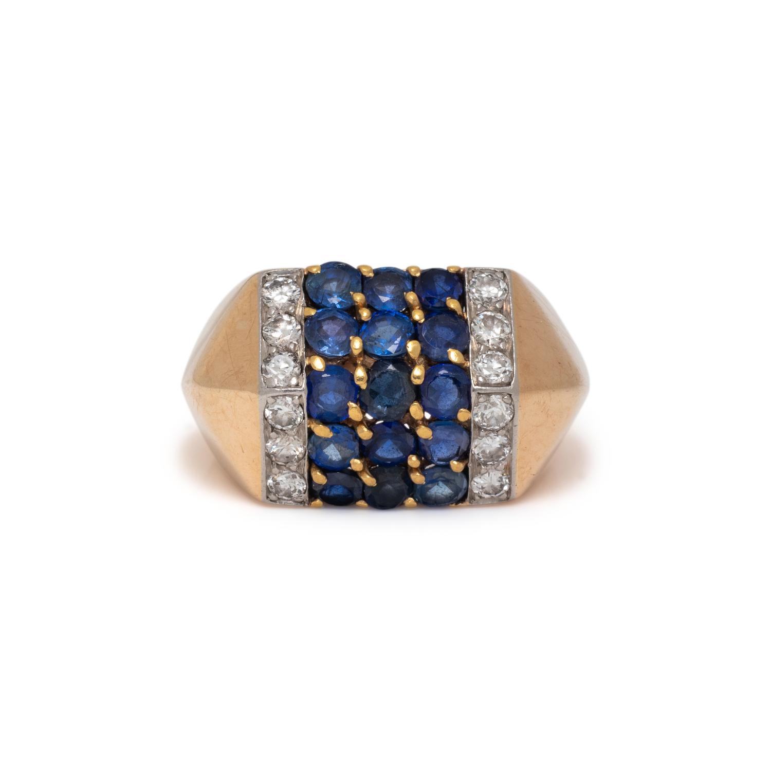 CARTIER, GOLD, SAPPHIRE, AND DIAMOND RING