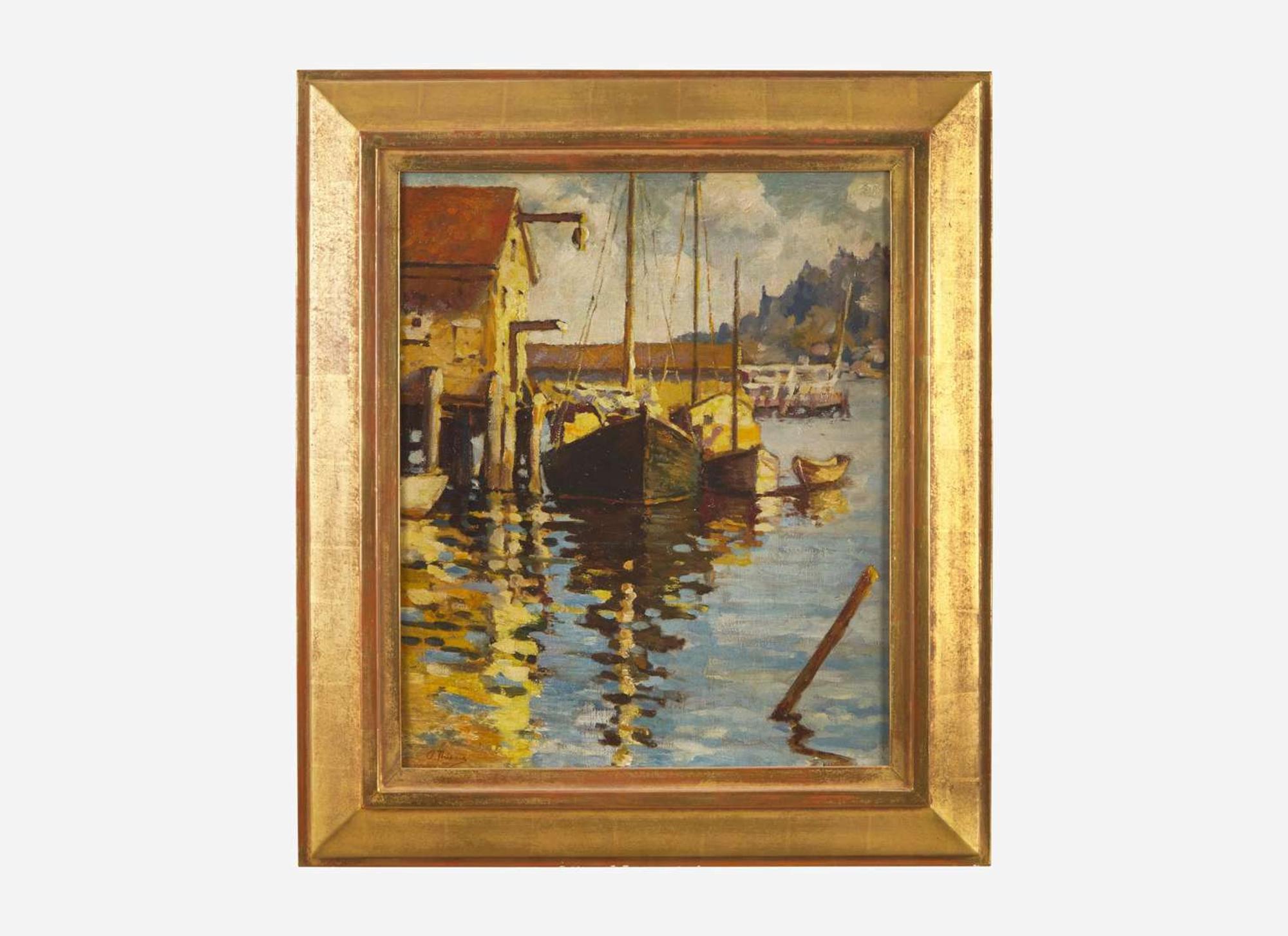 Anthony Thieme (American, 1888-1954) - Afternoon Glow (New England Harbor)