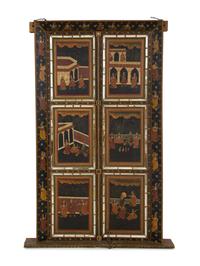 A Mughal Style Six-Panel Painting