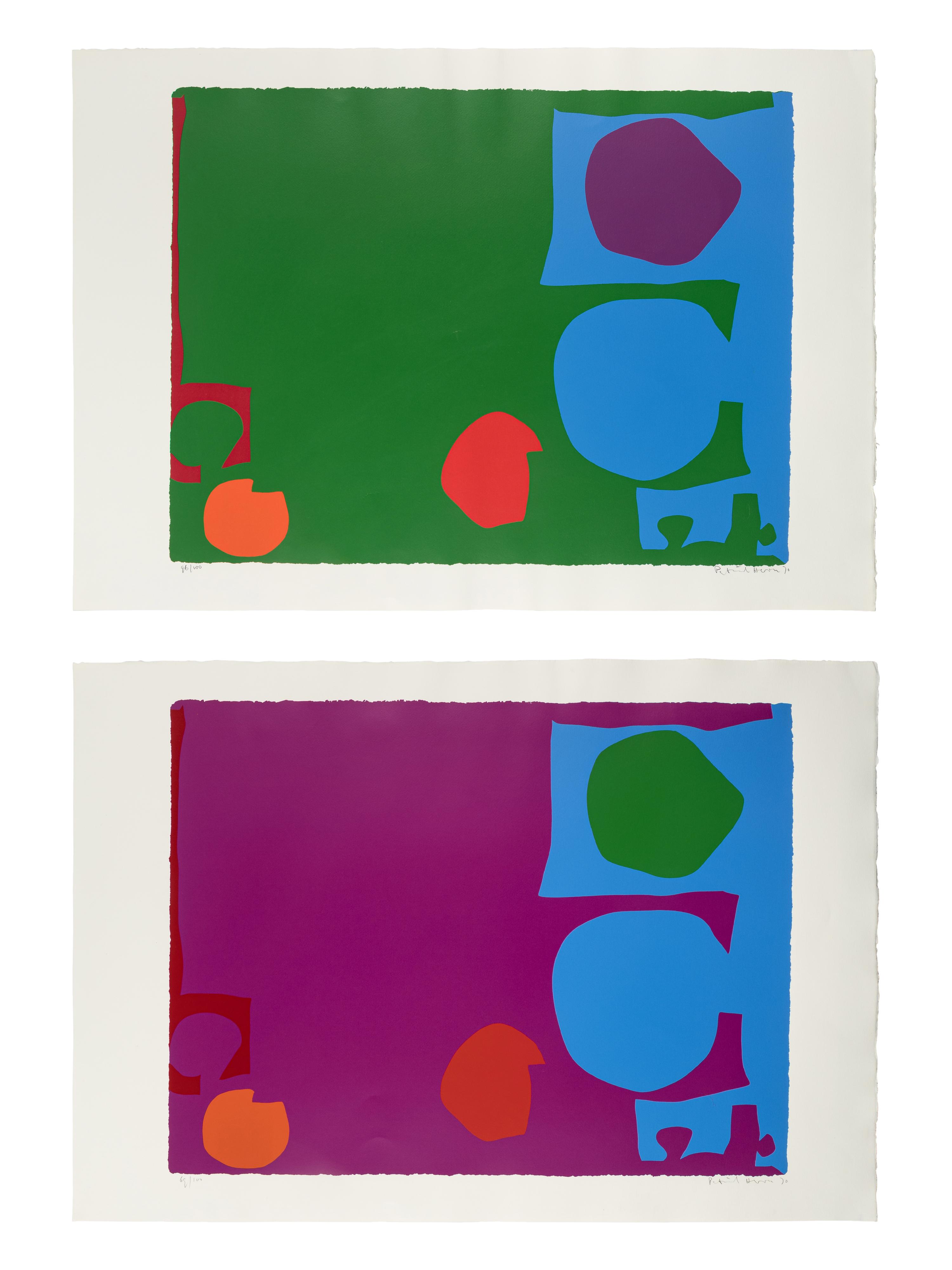 Three Reds in Magenta and Green in Blue and Three Reds in Green and Magenta in Blue (a pair of prints), 1970