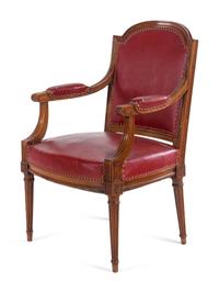 A Louis XVI Style Walnut Fauteuil