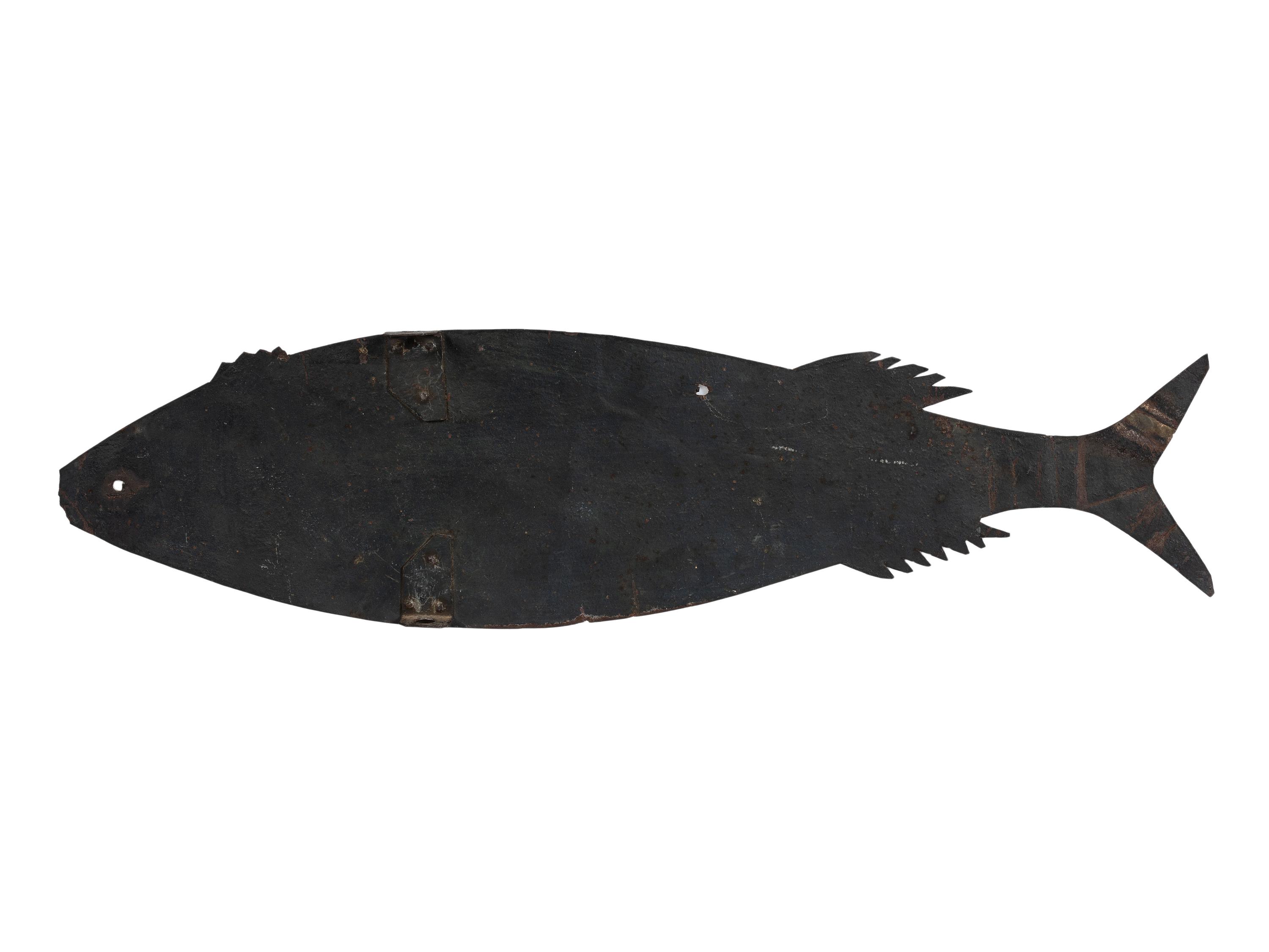 A Primitive Cut Sheet-Iron Fish Weathervane