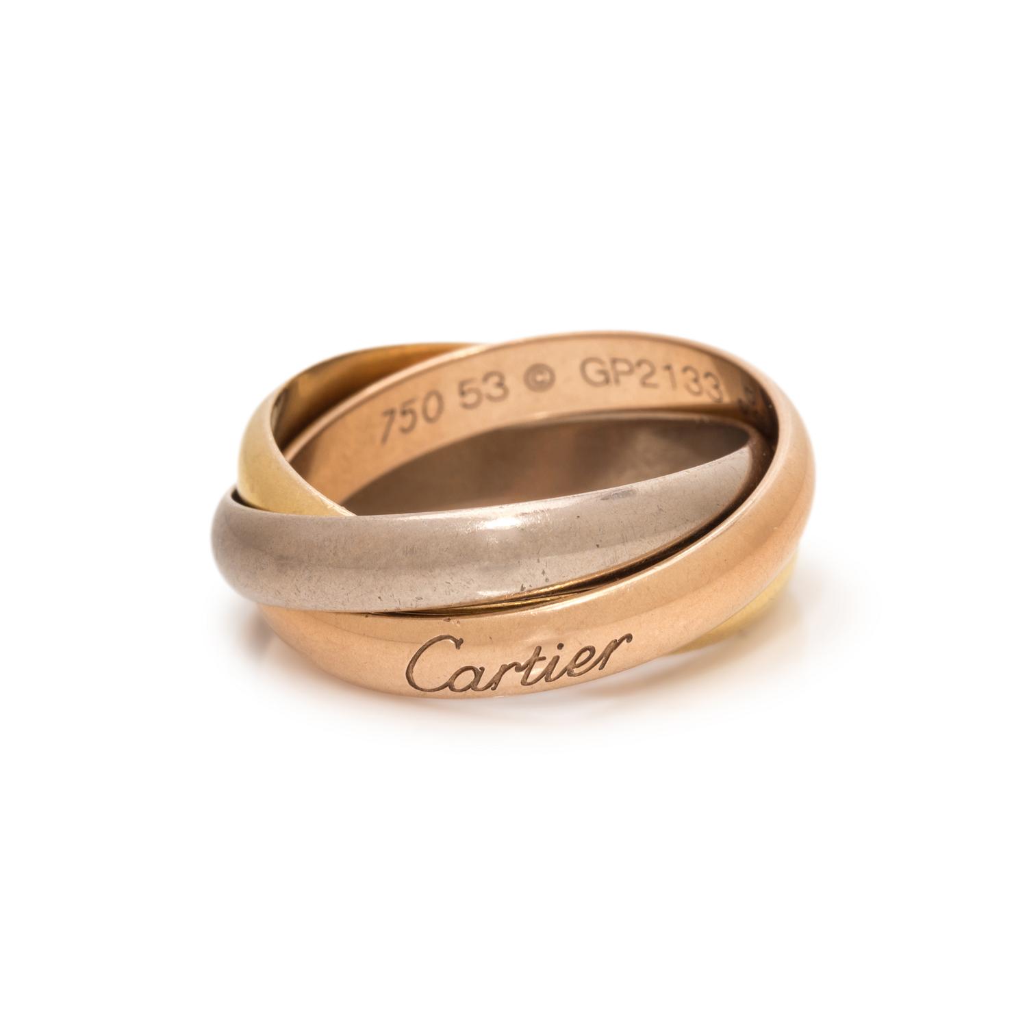 CARTIER, TRICOLOR GOLD 'TRINITY' RING