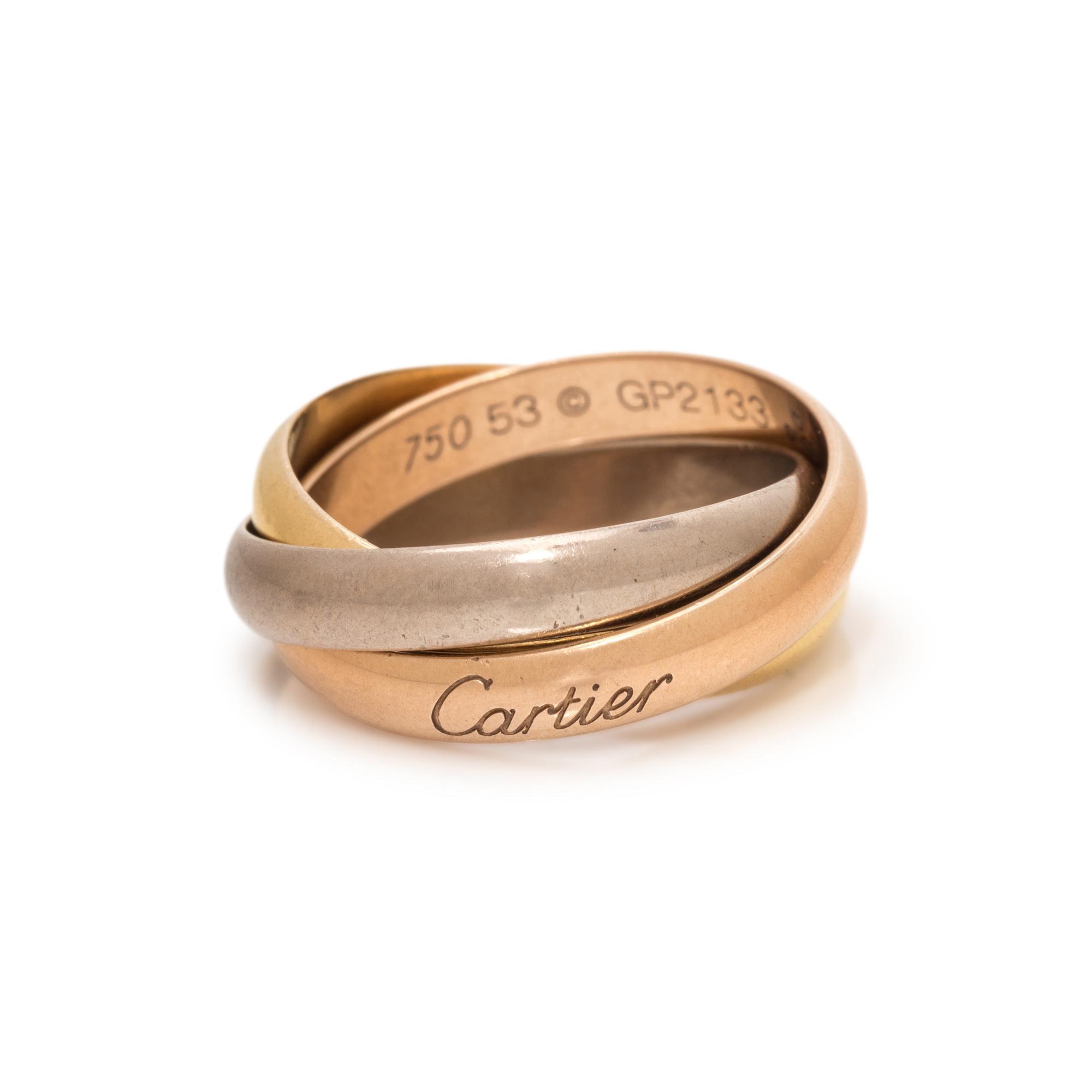 CARTIER, TRICOLOR GOLD 'TRINITY' RING