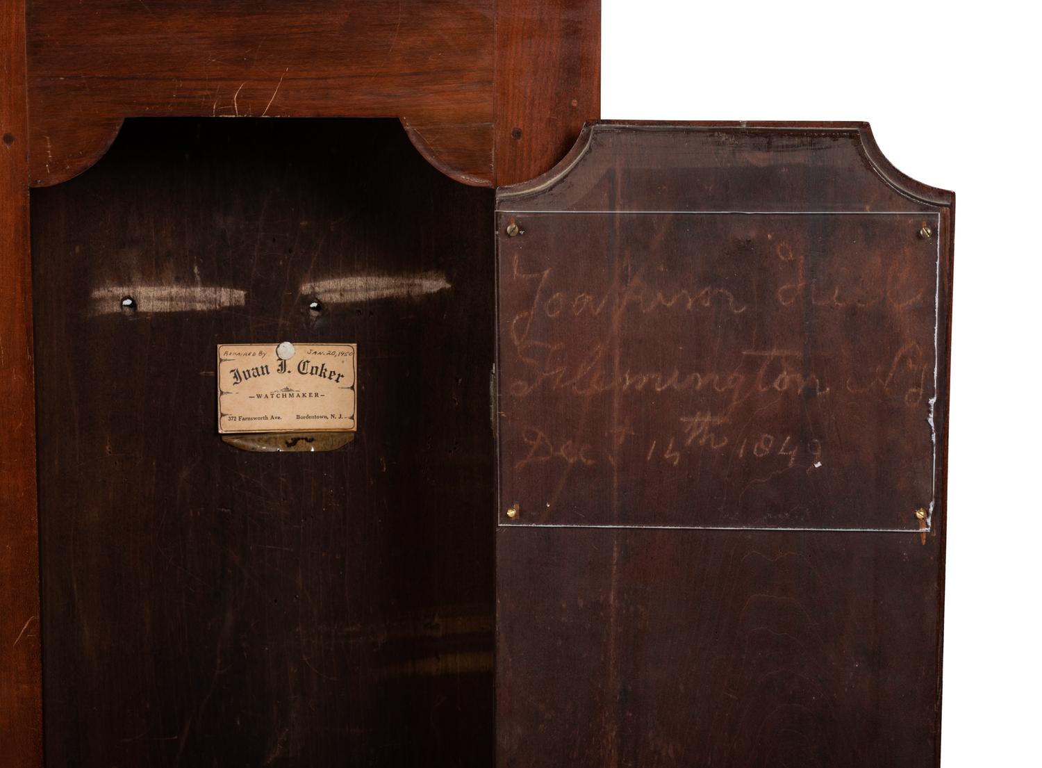 A Federal Carved Cherrywood Tall Case Clock