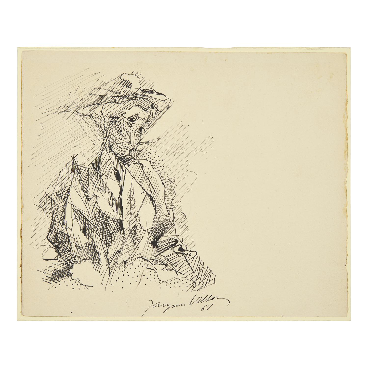 Jacques Villon (French, 1875-1963) — Portrait d'Homme (Autoportrait), 1961
