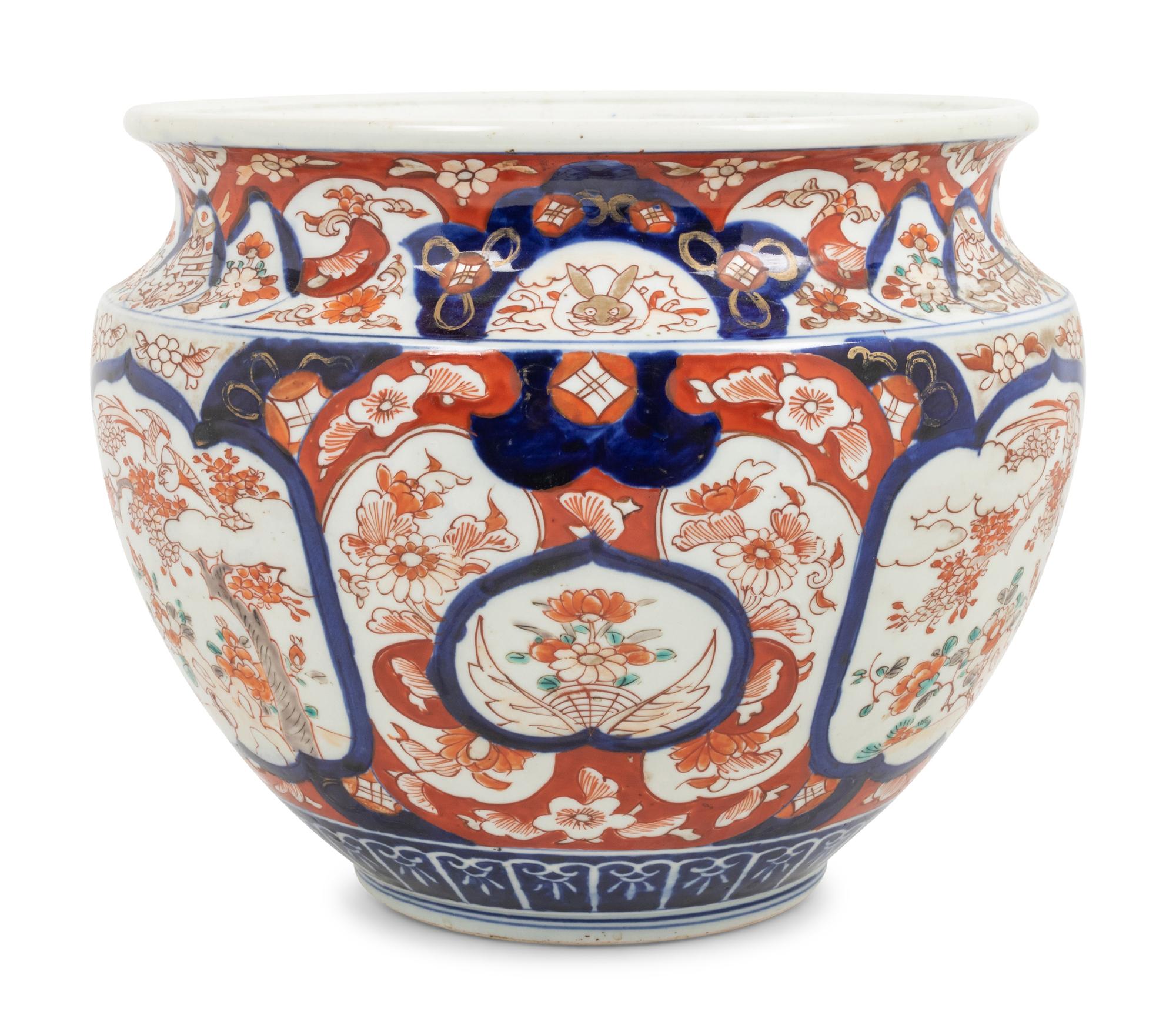 An Imari Palette Porcelain Jardinière