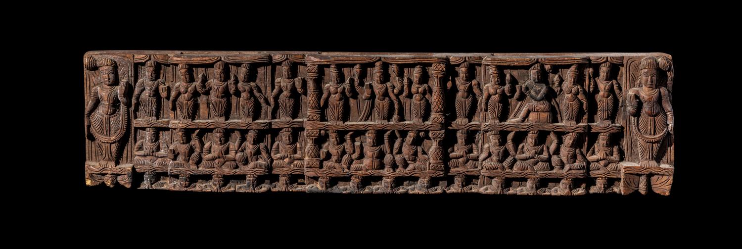 An Indian Carved Wood Panel
