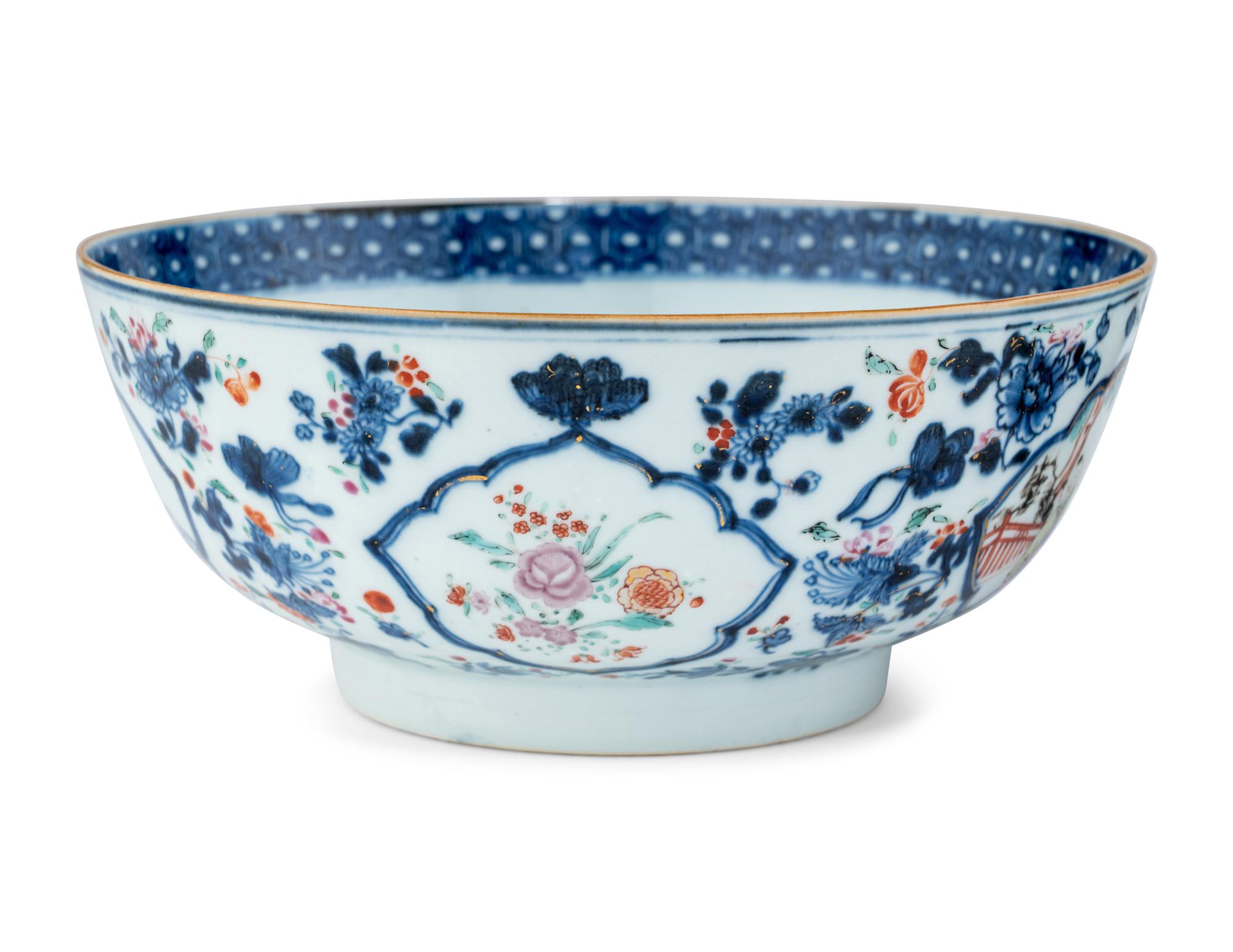 Three Chinese Export Famille Rose Porcelain Bowls