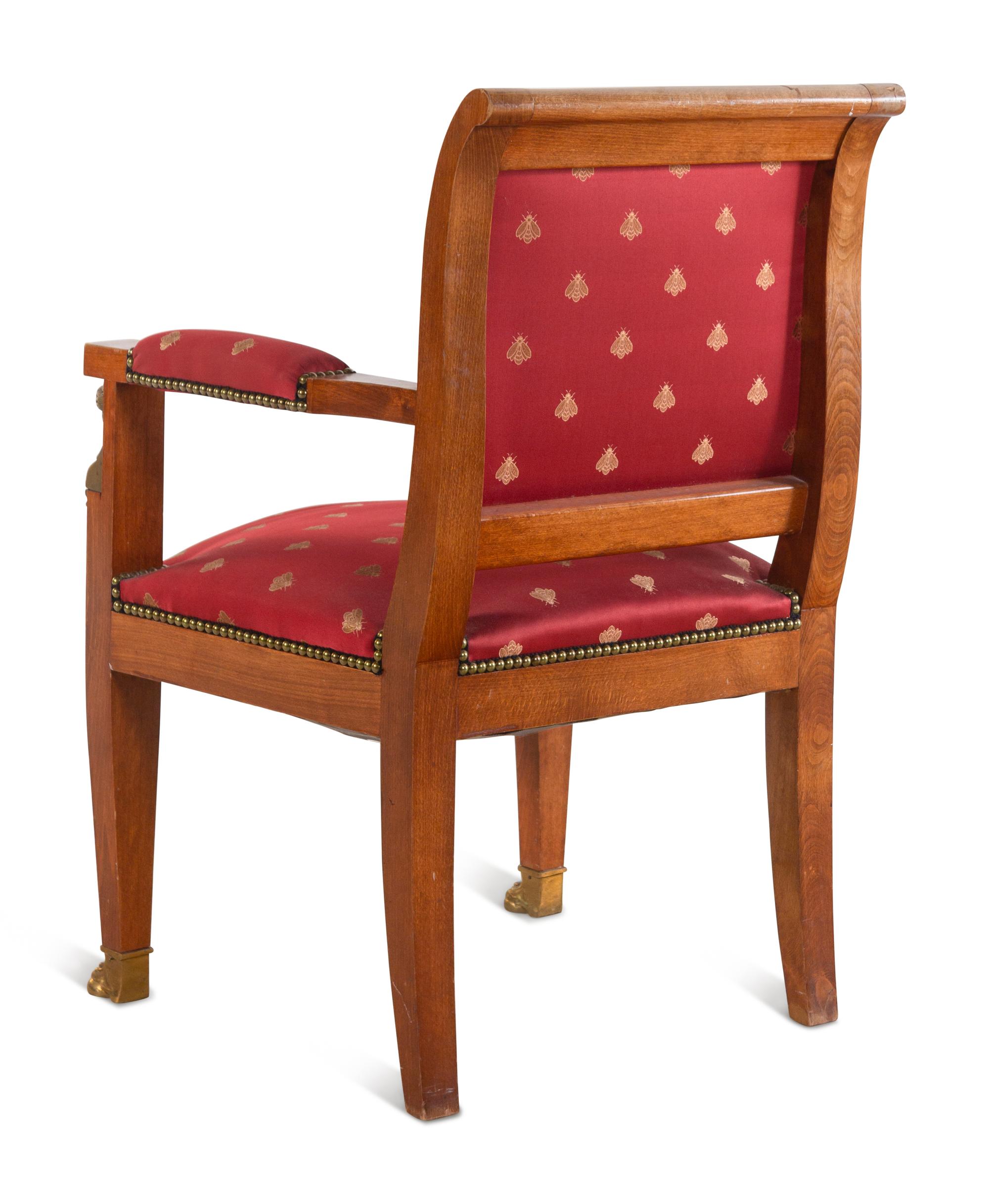 An Empire Style Gilt Bronze Mounted Oak Armchair