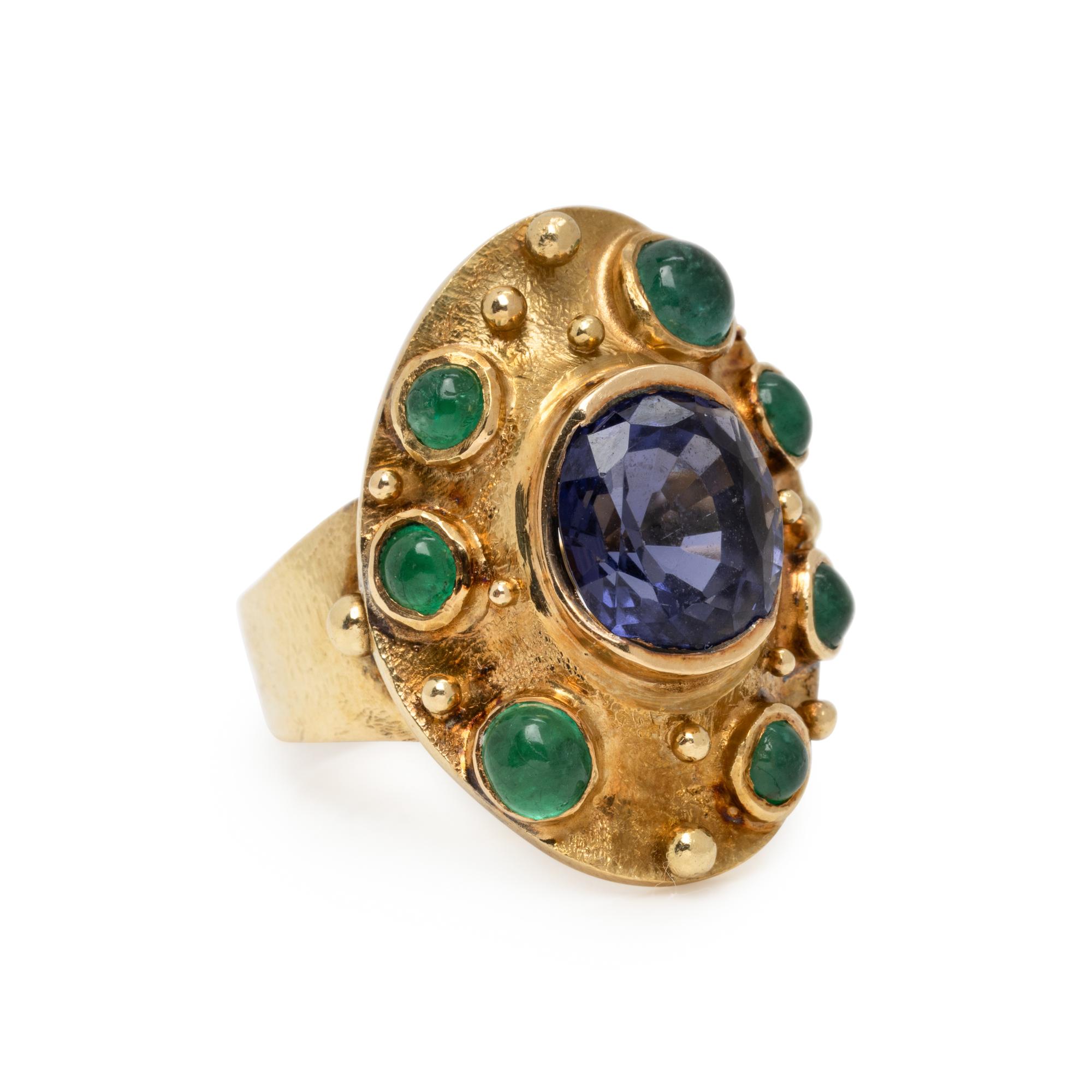 RICHARD KIMBALL, IOLITE AND EMERALD RING