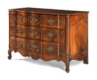 A Louis XV Walnut Serpentine Front Commode