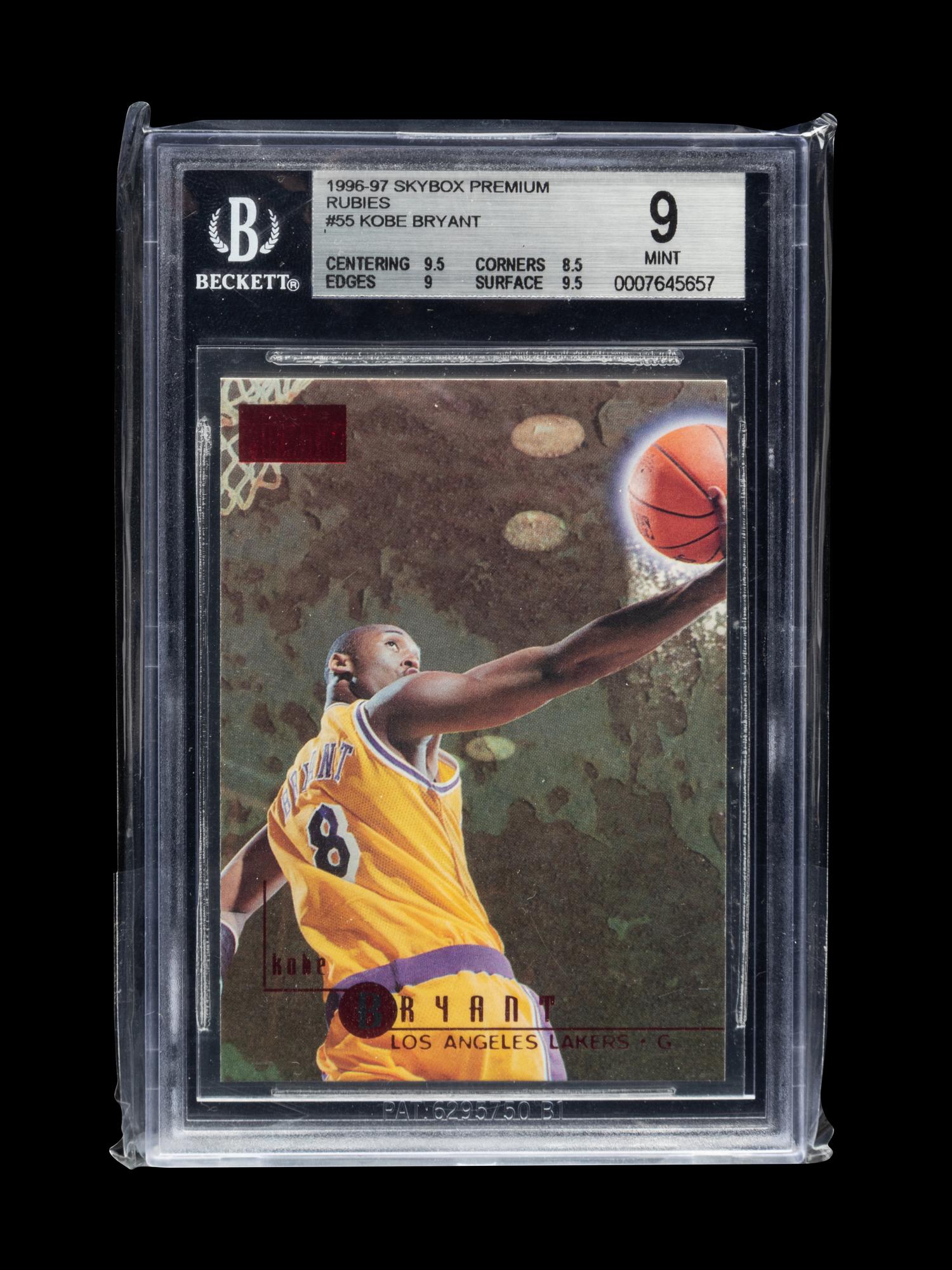 A 1996-97 Skybox Premium Rubies Kobe Bryant Rookie Basketball Card No. 55 (BGS 9 MINT)