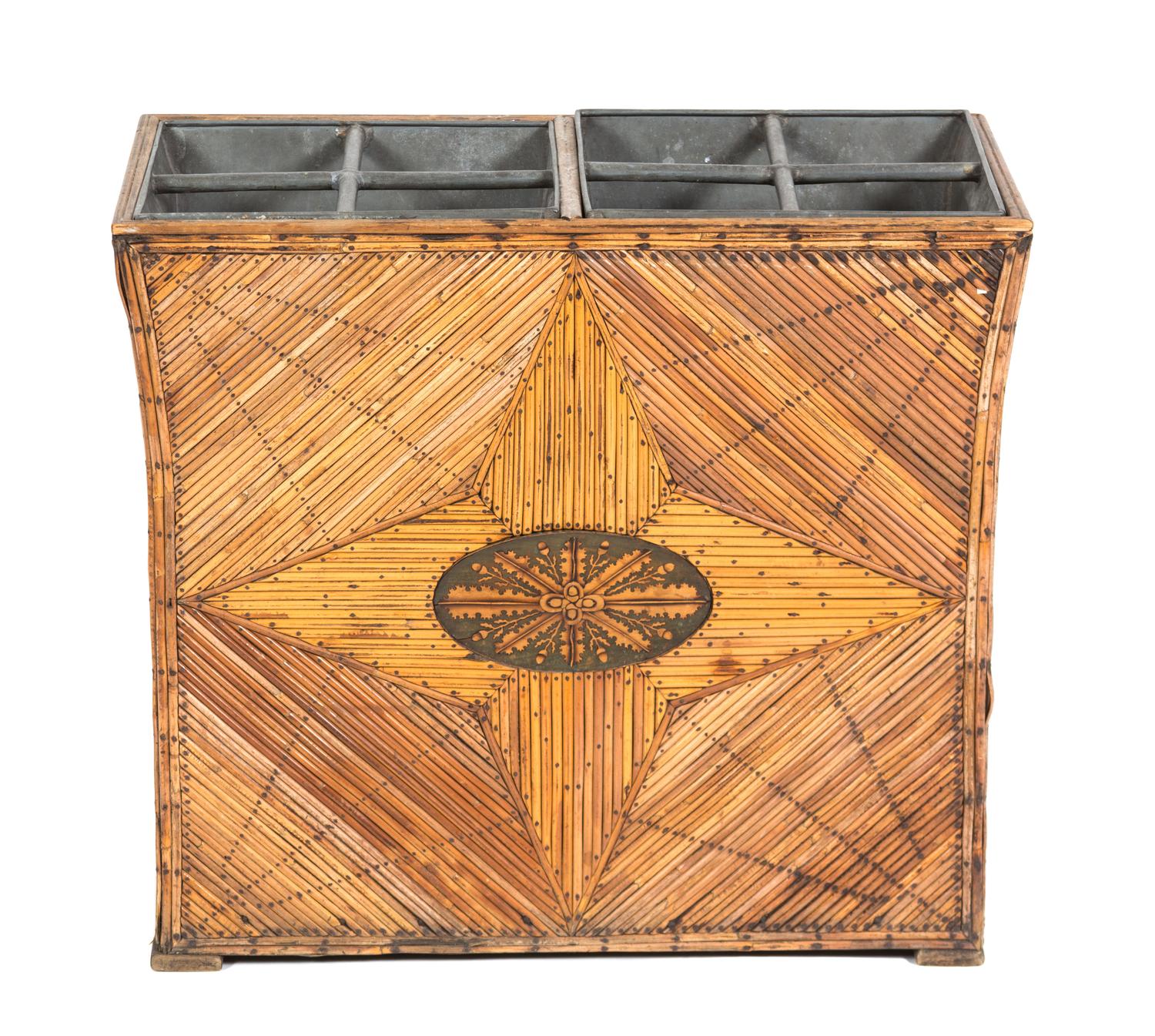 A Bamboo Clad Metal Umbrella Stand — 20TH CENTURY