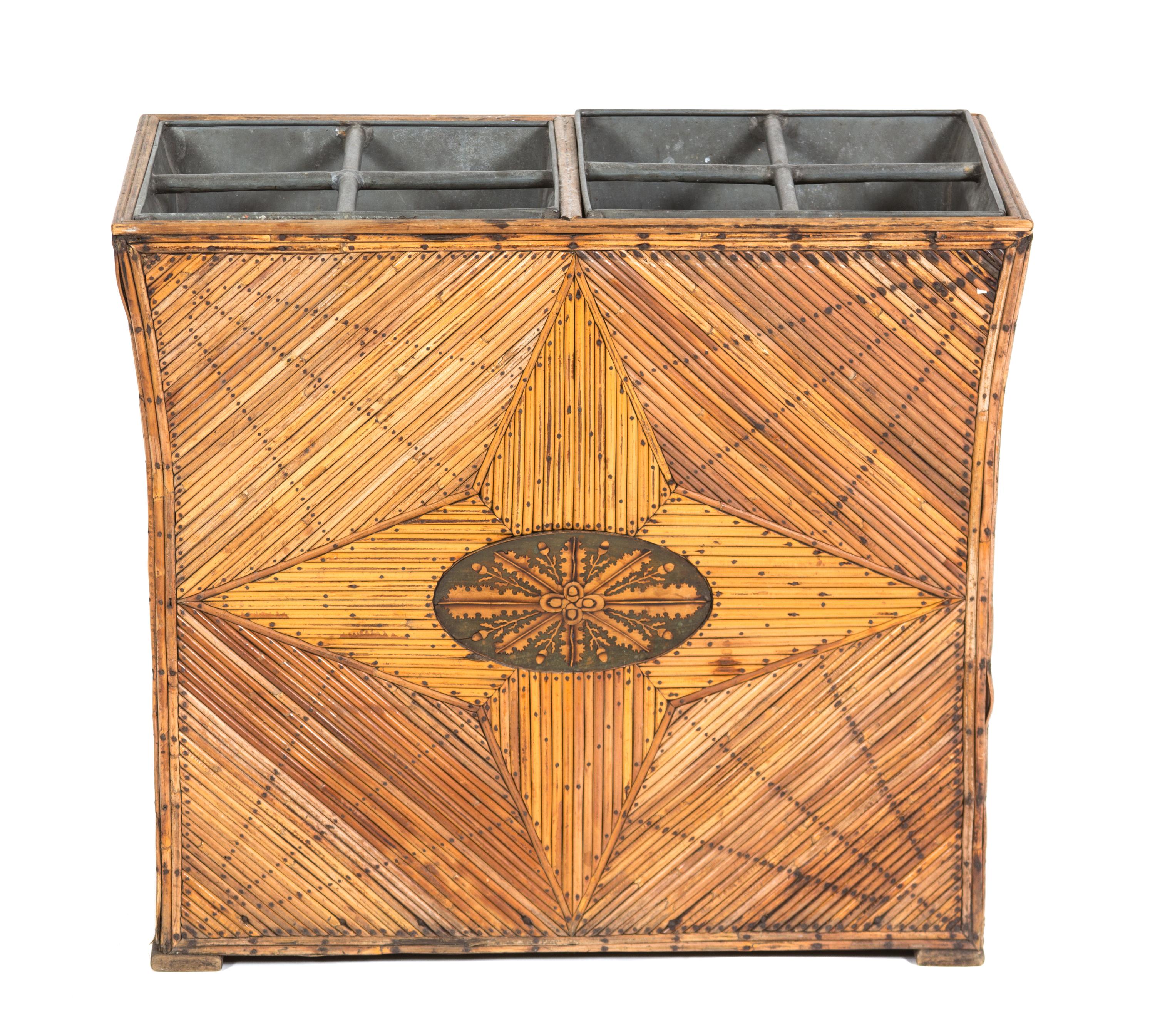 A Bamboo Clad Metal Umbrella Stand — 20TH CENTURY